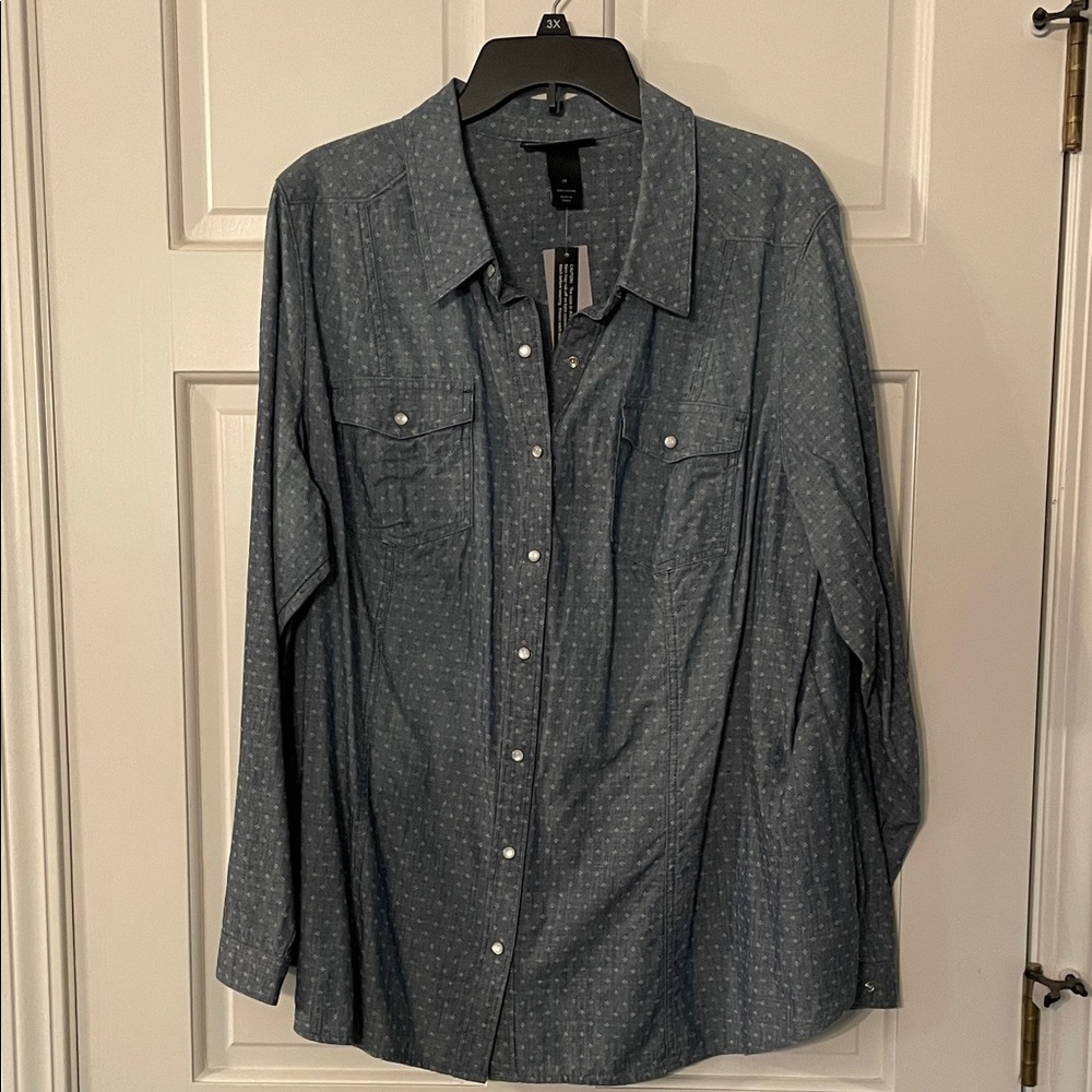 Lane Bryant Blue Jean Shirt